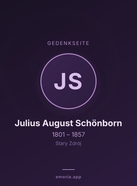 Gedenkportrait von Julius August Schönborn