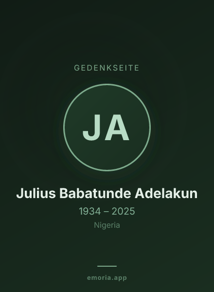 Gedenkportrait von Julius Babatunde Adelakun