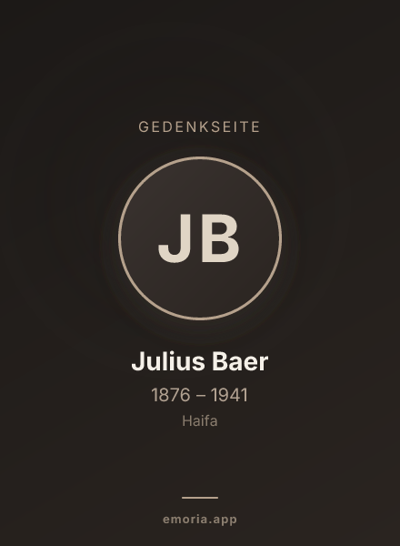 Gedenkportrait von Julius Baer