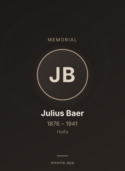Memorial portrait of Julius Baer