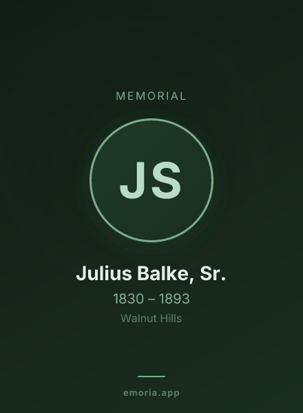 Memorial portrait of Julius Balke, Sr.