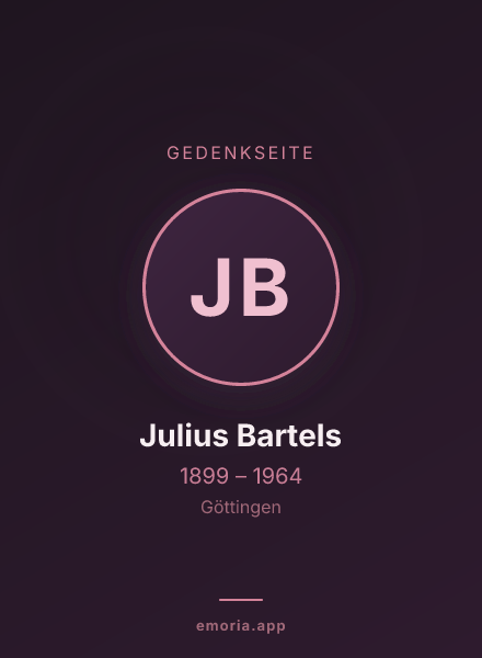 Gedenkportrait von Julius Bartels