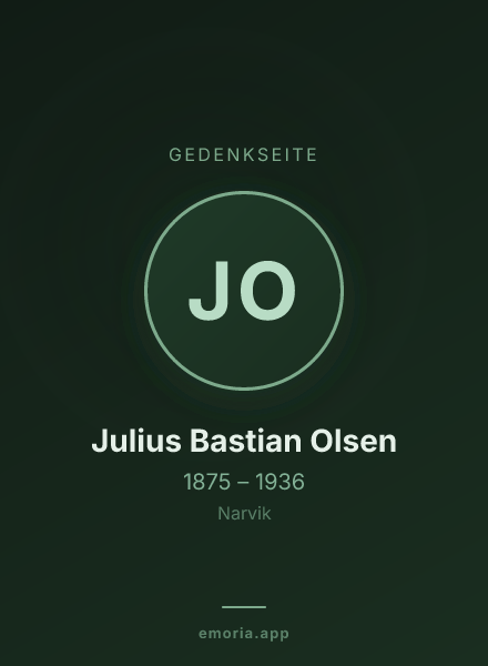 Gedenkportrait von Julius Bastian Olsen