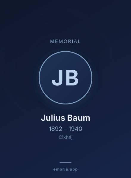 Memorial portrait of Julius Baum