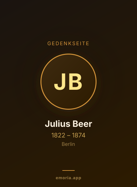 Gedenkportrait von Julius Beer