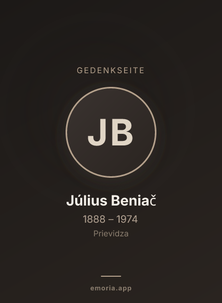 Gedenkportrait von Július Beniač