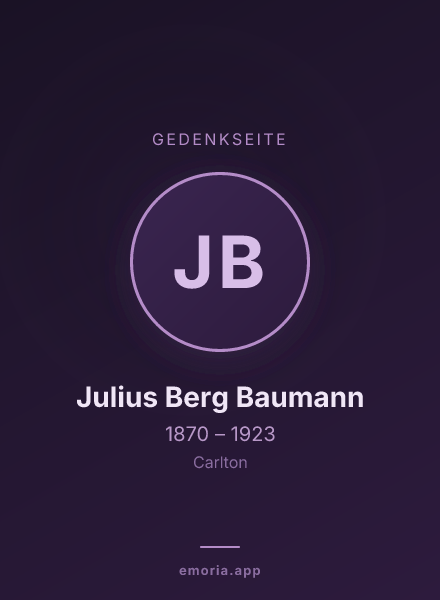 Gedenkportrait von Julius Berg Baumann
