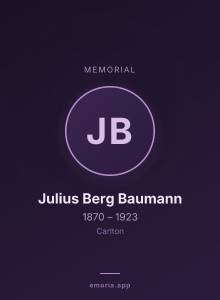 Memorial portrait of Julius Berg Baumann