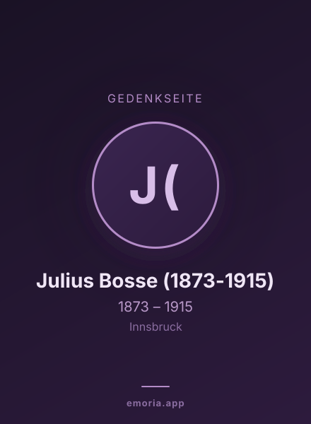 Gedenkportrait von Julius Bosse (1873-1915)
