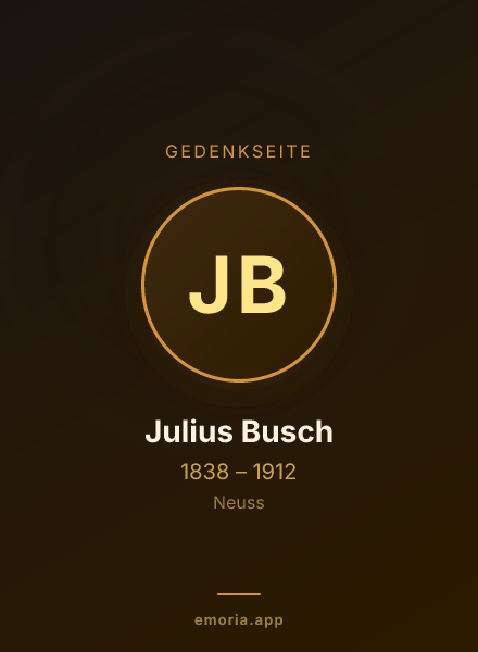 Gedenkportrait von Julius Busch
