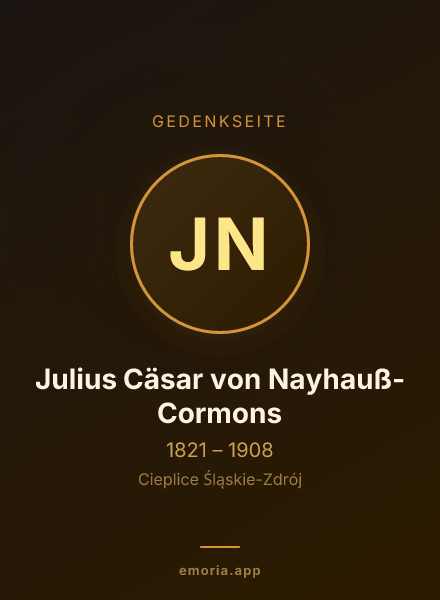 Gedenkportrait von Julius Cäsar von Nayhauß-Cormons