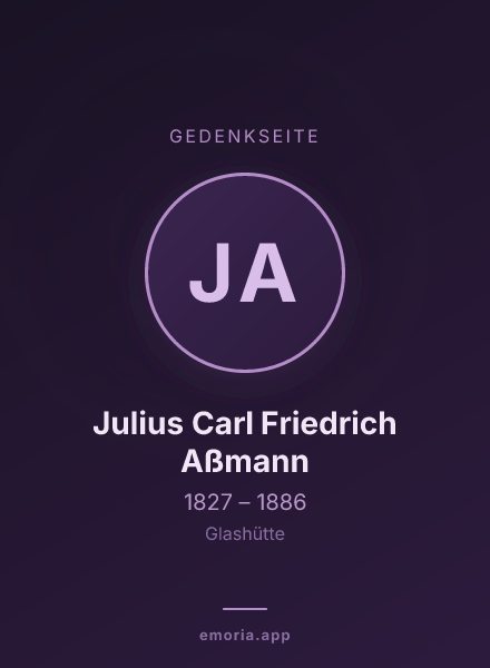 Gedenkportrait von Julius Carl Friedrich Aßmann