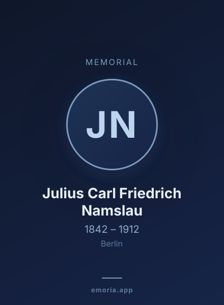 Memorial portrait of Julius Carl Friedrich Namslau