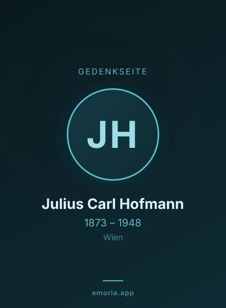 Gedenkportrait von Julius Carl Hofmann