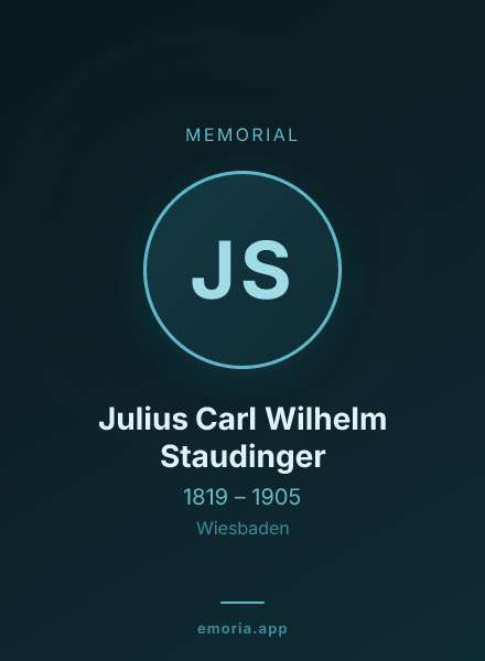 Memorial portrait of Julius Carl Wilhelm Staudinger