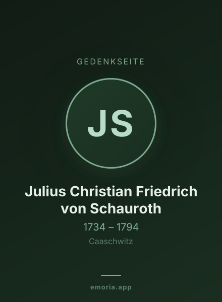 Gedenkportrait von Julius Christian Friedrich von Schauroth
