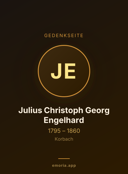 Gedenkportrait von Julius Christoph Georg Engelhard
