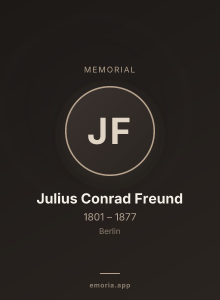 Memorial portrait of Julius Conrad Freund