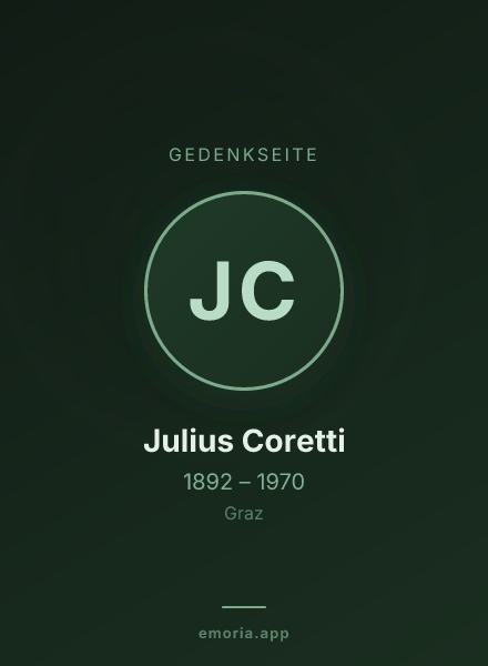Gedenkportrait von Julius Coretti