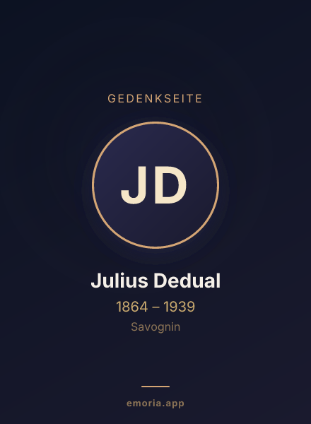 Gedenkportrait von Julius Dedual