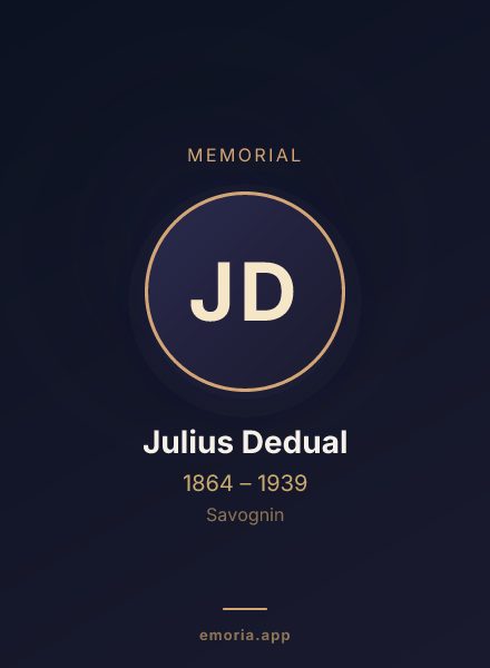 Memorial portrait of Julius Dedual