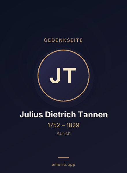 Gedenkportrait von Julius Dietrich Tannen