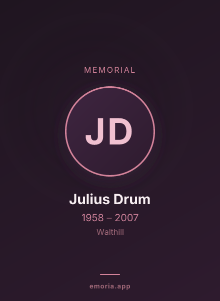 Memorial portrait of Julius Drum