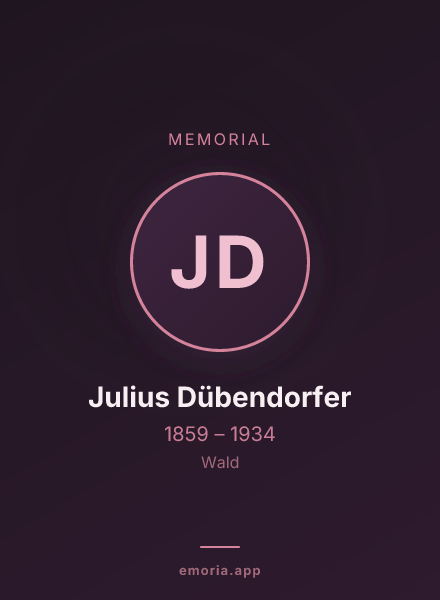 Memorial portrait of Julius Dübendorfer