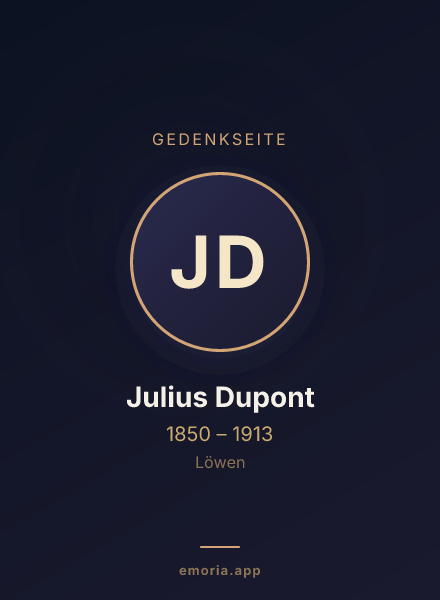 Gedenkportrait von Julius Dupont