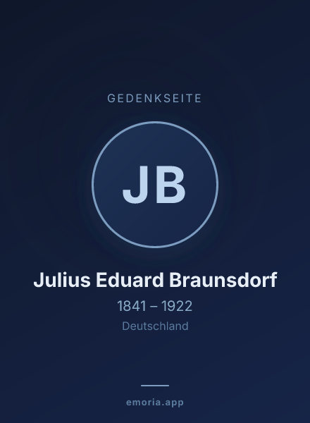 Gedenkportrait von Julius Eduard Braunsdorf