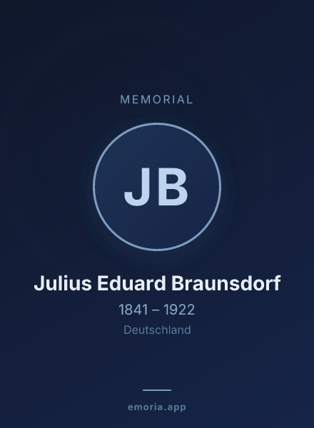 Memorial portrait of Julius Eduard Braunsdorf