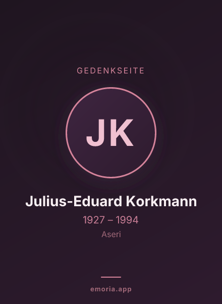 Gedenkportrait von Julius-Eduard Korkmann
