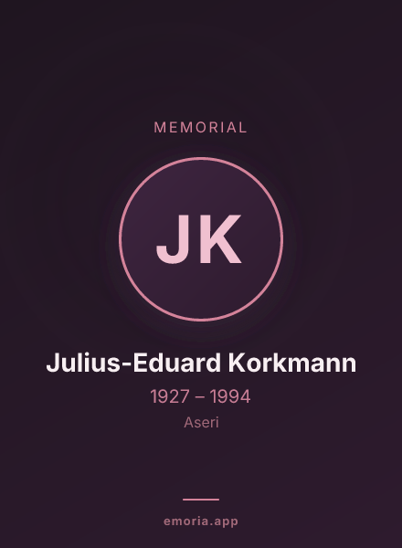 Memorial portrait of Julius-Eduard Korkmann