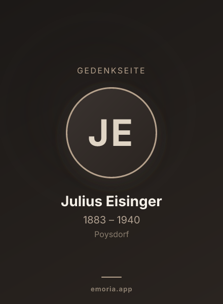 Gedenkportrait von Julius Eisinger