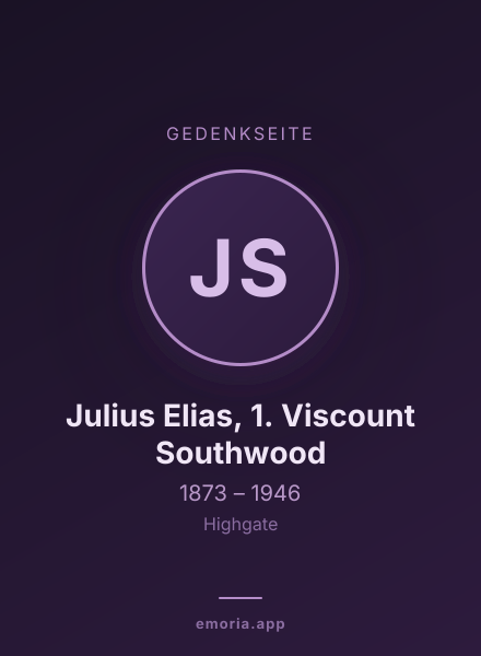 Gedenkportrait von Julius Elias, 1. Viscount Southwood
