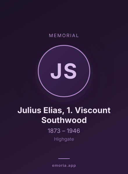 Memorial portrait of Julius Elias, 1. Viscount Southwood