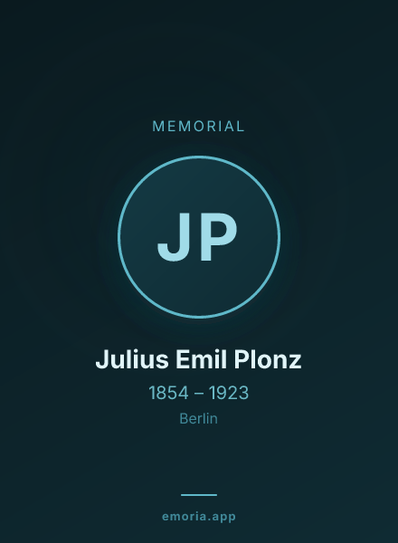 Memorial portrait of Julius Emil Plonz