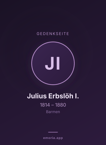 Gedenkportrait von Julius Erbslöh I.