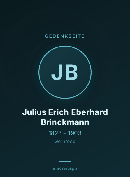 Gedenkportrait von Julius Erich Eberhard Brinckmann