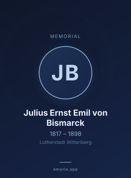 Memorial portrait of Julius Ernst Emil von Bismarck