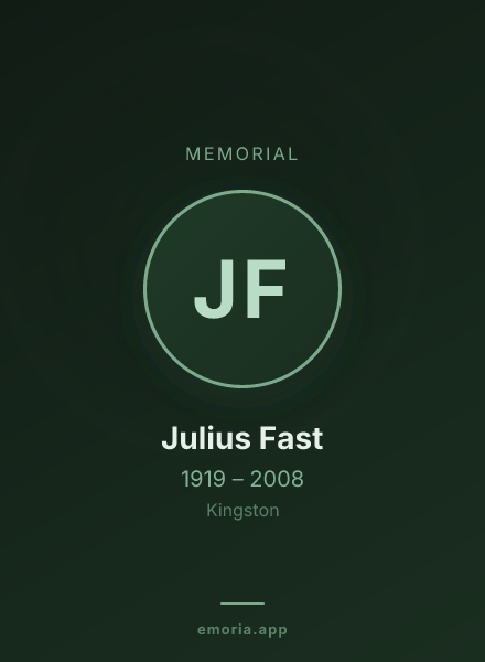 Memorial portrait of Julius Fast