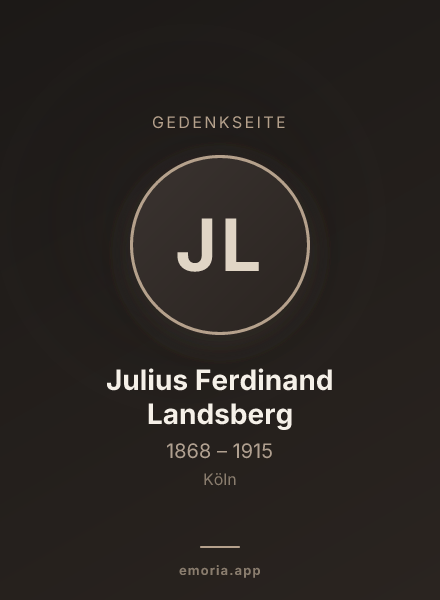Gedenkportrait von Julius Ferdinand Landsberg