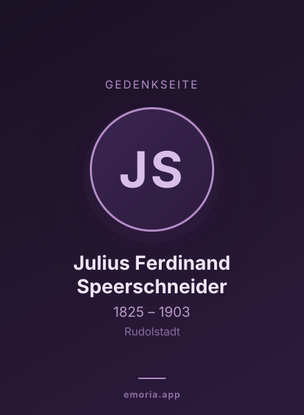 Gedenkportrait von Julius Ferdinand Speerschneider