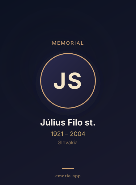 Memorial portrait of Július Filo st.