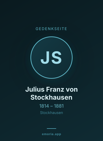 Gedenkportrait von Julius Franz von Stockhausen