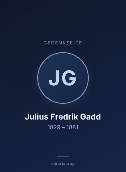 Gedenkportrait von Julius Fredrik Gadd