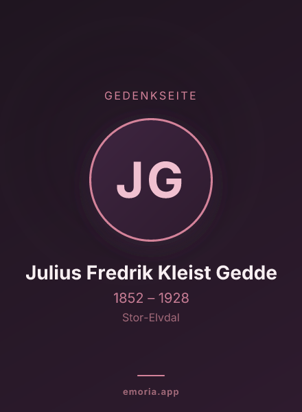 Gedenkportrait von Julius Fredrik Kleist Gedde