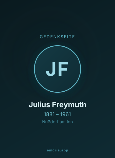 Gedenkportrait von Julius Freymuth
