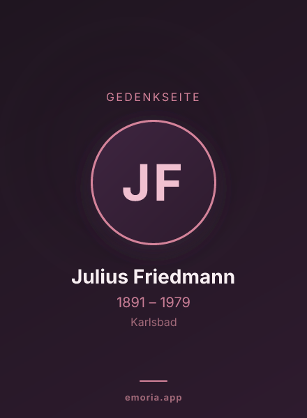 Gedenkportrait von Julius Friedmann