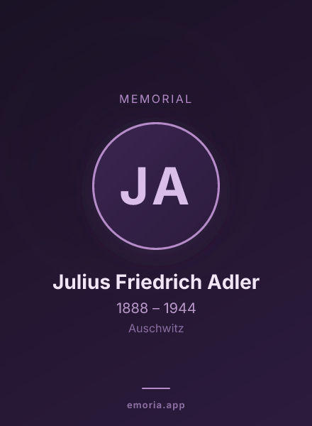 Memorial portrait of Julius Friedrich Adler
